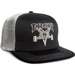 thrasher cap trucker mesh embroidered skategoat (black/grey)