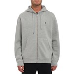 volcom sweatshirt hooded zip single stone (heather grey)