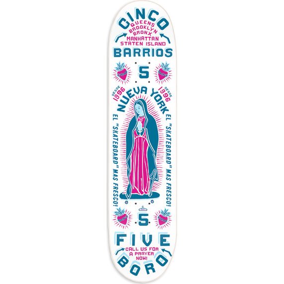 5boro board cinco barrios team (white) 8.5
