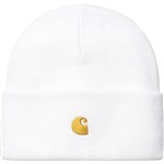 Carhartt WIP beanie chase (white/gold)