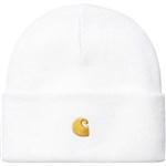 Carhartt WIP beanie chase (white/gold)