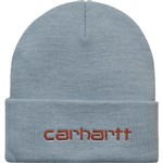 Carhartt WIP beanie script (misty sky/brick)