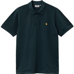 Carhartt WIP polo chase pique (botanic/gold)