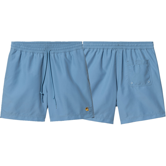 Carhartt WIP short boardshort swim trunk chase (piscine/gold)
