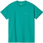 Carhartt WIP tee shirt girls chase (caribbean/gold)