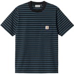 Carhartt WIP tee shirt pocket seidler stripe (squid/black)