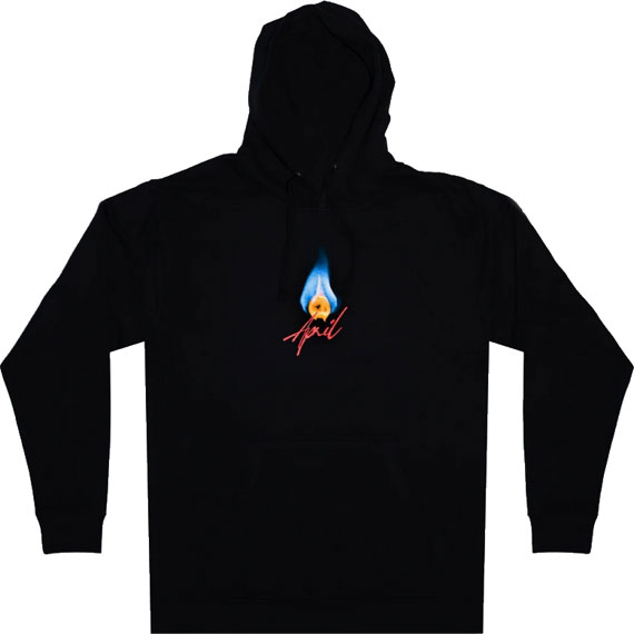 april sweatshirt hood flame (black)