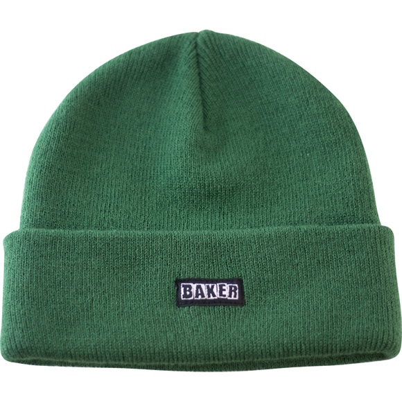 baker beanie brand logo (hunter green)