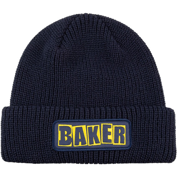 baker beanie brand logo (navy/yellow)