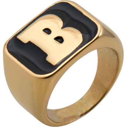 baker ring capital B (gold/black)