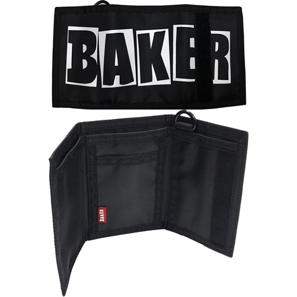 baker wallet tri-fold brand logo (black)