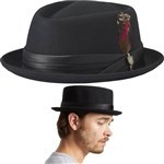 brixton hat stout pork pie (black/black)