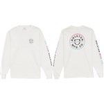 brixton tee shirt ls standard crest (white/light blue/pink)