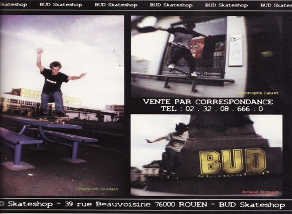 Pub BUD Sebastien Soudais, Christophe Cabret, Arnaud Bremard Sugar #02 janvier 1998