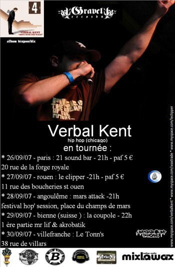 verbal kent concert hip hop rouen le clipper 27 septembre 2007