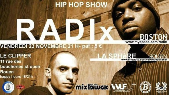 radix la sphere concert hip hop rouen le clipper 23 novembre 2007