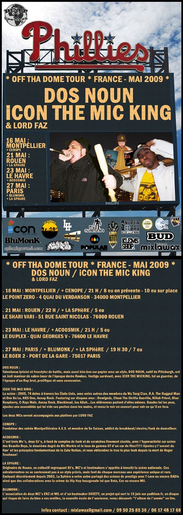 dos noun icon the mic king lord faz off tha dome tour concert hip hop rouen le shari vari 21 mai 2009
