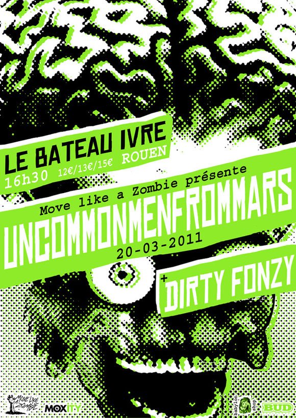Uncommenmenfrommars et Dirty fonzy concert punk rock hardcore Rouen Le Bateau Ivre dimanche 20 mars 2011