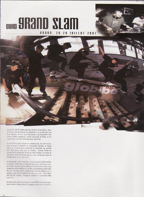 Euro Grand Slam contest Rouen parution Tricks #25 octobre 2001