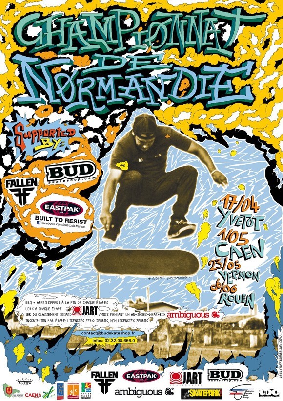 championnat de normandie de skateboard à yvetot, caen, vernon et rouen
