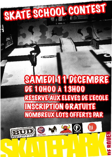 BUD Skate School Contest Skatepark de Rouen Samedi 11 décembre 2010