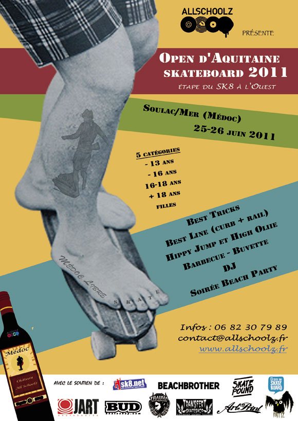 Open d'Aquitaine skateboard 2011 Soulac-Sur-Mer (33) ALL SCHOOLZ 25-26 juin 2011