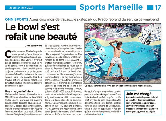 Vidéo et article 20 Minutes Le Bowl Du Prado À Marseille S'est Refait Une Beauté