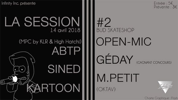 Infinity Inc La Session #2 soirée BUD SKATESHOP Rouen samedi 14 avril 2018