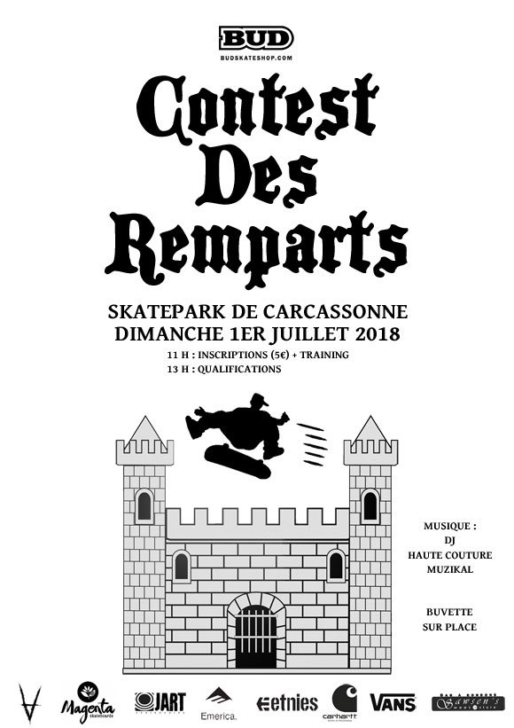 Contest Des Remparts Skatepark De Carcassonne dimanche 1er juillet 2018