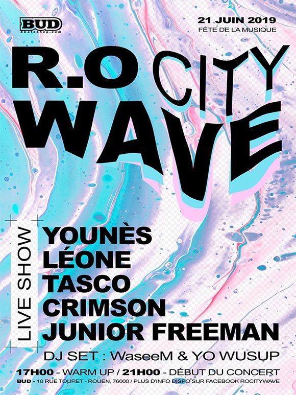 R.O City Wave Fête De La Musique BUD SKATESHOP Rouen vendredi 21 juin 2019