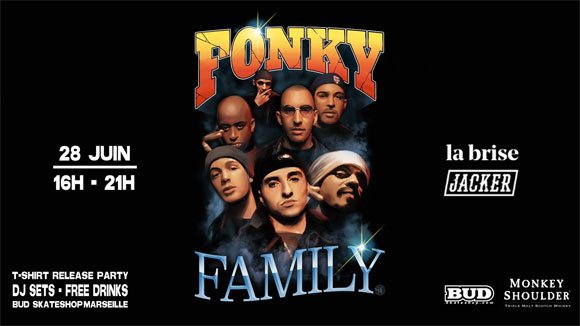 Atelier La Brise Jacker Fonky Family Tee Shirt Release Party BUD SKATESHOP Marseille vendredi 28 juin 2019 16H