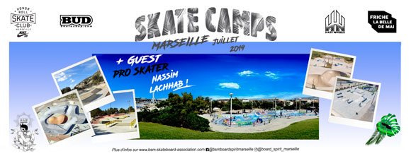 BSM Skate Camps stages vacances d'Été de skateboard Marseille juillet 2019