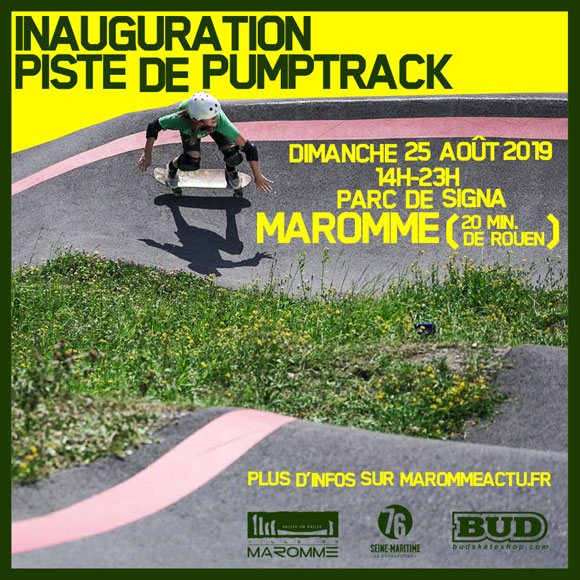 Inauguration piste de pumptrack Maromme (20 minutes de Rouen) dimanche 25 août 2019 14H-23H 