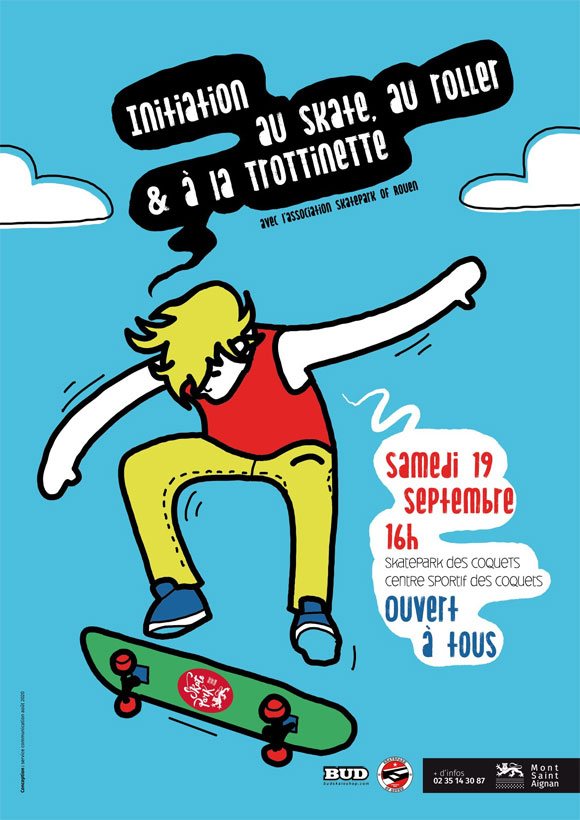 Initiation Au Skate skatepark Des Coquets Mont-Saint-aignan (76) samedi 19 septembre 2020