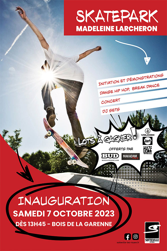 Inauguration skatepark Madeleine Larcheron Sotteville-Lès-Rouen samedi 7 octobre 2023