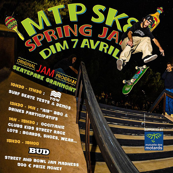 Montpellier Skateboard School Spring Jam Skatepark Grammont dimanche 7 avril 2024