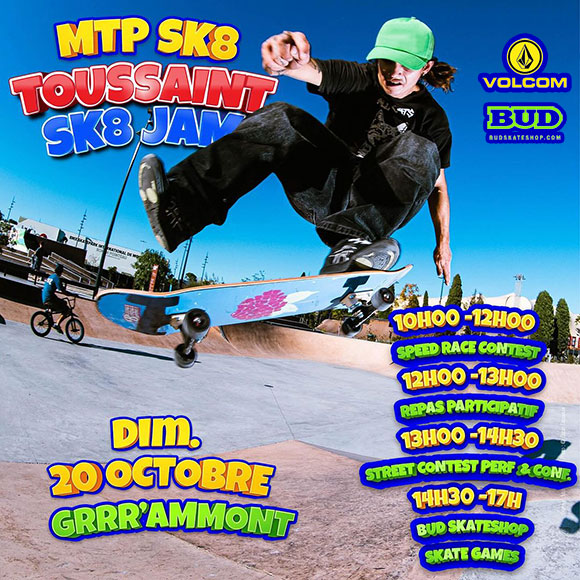 Montpellier Skateboard School MTP SK8 Jam Toussaint dimanche 20 octobre 2024