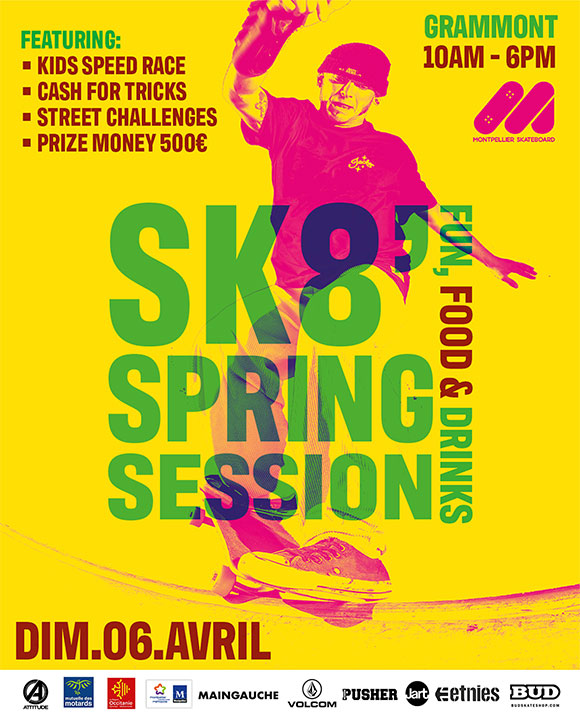 Montpellier Skateboard School MTP SK8 Spring Session Skatepark Grammont dimanche 6 avril 2025