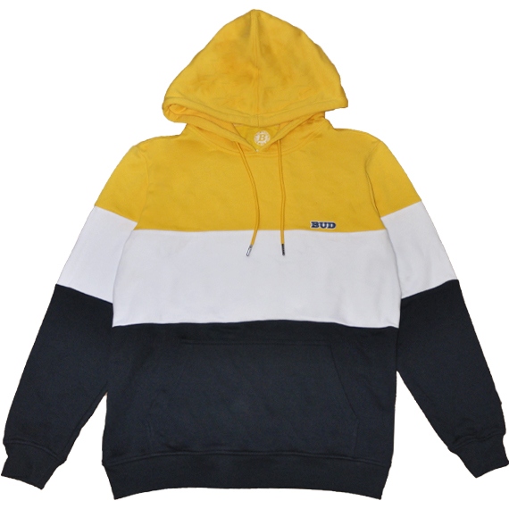 bud sweatshirt hood 3 tone og emb (yellow/white/navy)