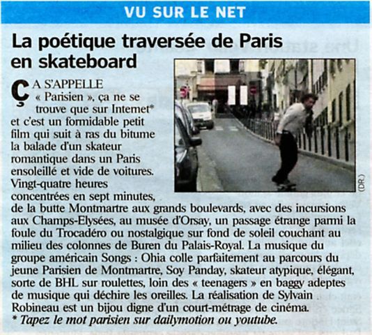 Soy Panday paru Le Parisien décembre 2007