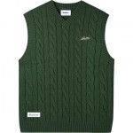 butter goods sweater knit vest cable (forest)