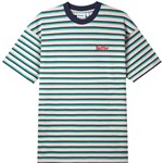 butter goods tee shirt thomas stripe (peach/green/black)