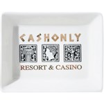 cash only ashtray ceramic high rollers (white)