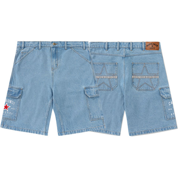 cash only short denim athletics (washed indigo)