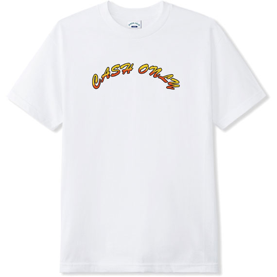 cash only tee shirt logo (white)