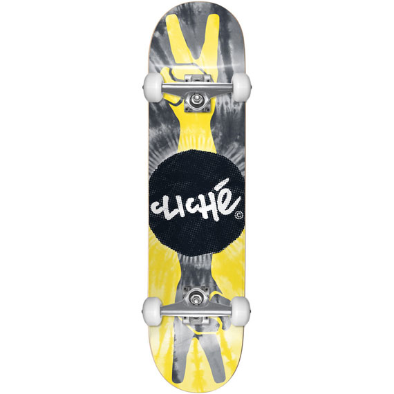 .85 € : cliché skateboard complet peace (yellow/black) 8