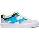dc shoes kids kalis vulc (grey/white/blue)