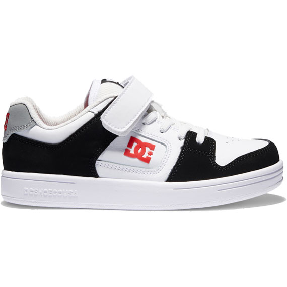 dc shoes kids manteca 4 elastic lace (black/white/red)