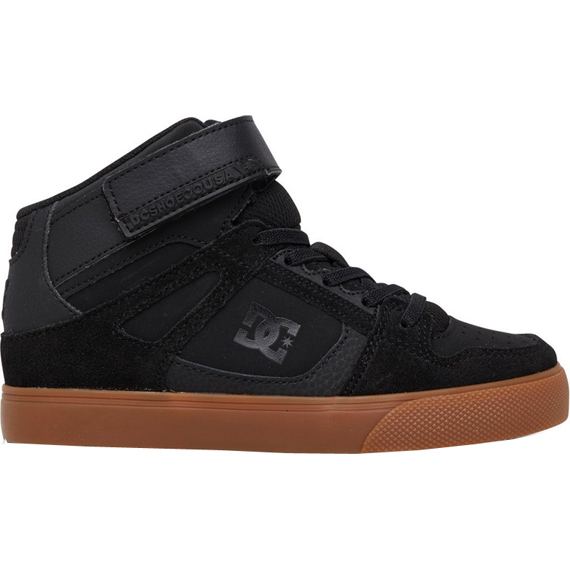 dc shoes kids pure high top ev (black/gum)