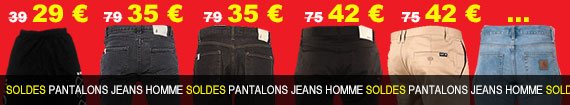 pantalons, jeans homme du moins au plus cher